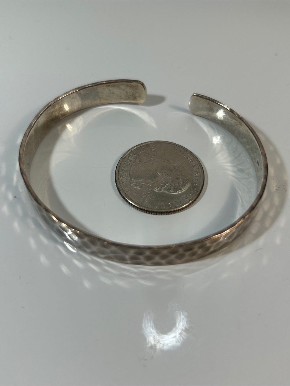 NWOT Hammered Hypoallergenic Stainless Steel Cuff Style Bracelet - Picture 5 of 6